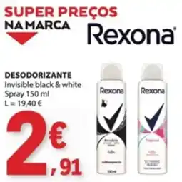 E.Leclerc Desodorante invisible black & white rexona promoção