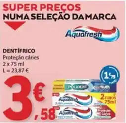 E.Leclerc Dentífrico aquafresh proteção cáries promoção