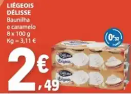 E.Leclerc liègeois délisse baunilha e caramelo promoção