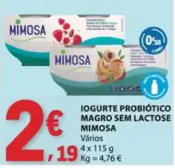 E.Leclerc Iogurte probiótico magro sem lactose mimosa promoção