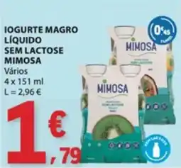 E.Leclerc Iogurte magro líquido sem lactose mimosa promoção