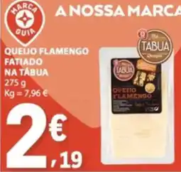 E.Leclerc queijo flamengo fatiado na tábu promoção