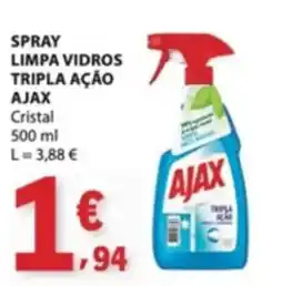 E.Leclerc spray limpa vidros tripla ação ajax cristal promoção