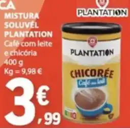 E.Leclerc Mistura solúvel plantation café com leite e chicória promoção