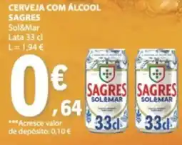 E.Leclerc cerveja com álcool sagres sol&mar promoção