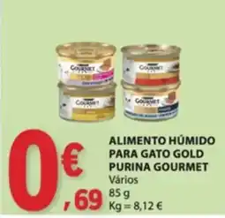 E.Leclerc alimento húmido para gato gold purina gourmet promoção