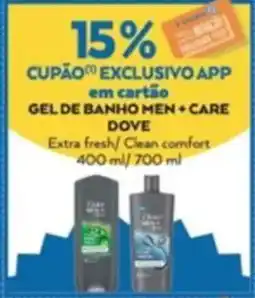 E.Leclerc GEL DE BANHO MEN + CARE DOVE promoção