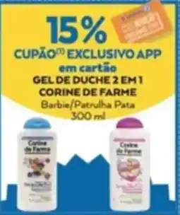 E.Leclerc Gel de duche 2 em1 corine de farme barbie/patrulha pata promoção