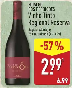 ALDI Fidalgo dos perdigões vinho tinto regional reserva promoção