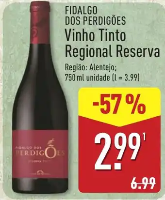 Fidalgo dos perdigões vinho tinto regional reserva