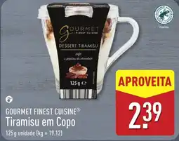 ALDI Gourmet finest cuisine tiramisu em copo promoção