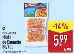 ALDI Pescanova miolo de camarão promoção