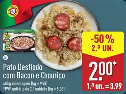 ALDI Pato Desfiado com Bacon e Chouriço promoção