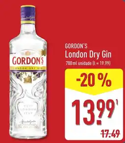 ALDI gordon's london dry gin promoção