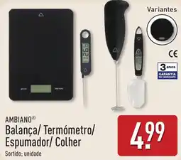 ALDI Ambiano balança/ termómetro/ espumador/ colher promoção