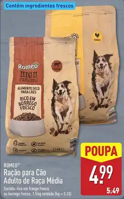 ALDI Romeo ração para cão adulto de raça média promoção
