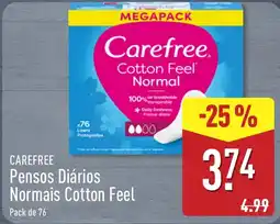 ALDI Carefree Pensos Diários Normais Cotton Feel promoção