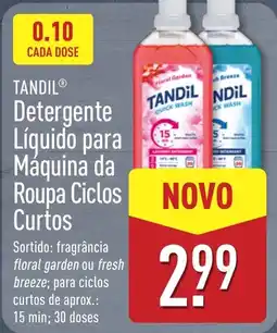 ALDI Tandil detergente líquido para máquina da roupa ciclos curtos promoção