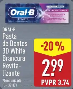 ALDI oral-b pasta de dentes 3d white brancura revitalizante promoção