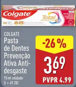 ALDI Colgate pasta de dentes prevenção ativa anti-desgaste promoção