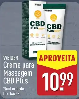 ALDI Weider creme para massagem cbd plus promoção