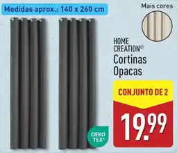 ALDI home creation cortinas opacas promoção