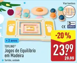 ALDI ToyLino jogos de equilíbrio em madeira promoção