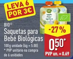 ALDI Saquetas para Bebé Biológicas promoção