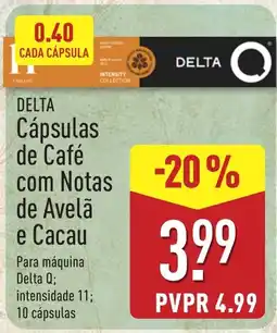 ALDI Delta cápsulas de café com notas de avelã e cacau promoção