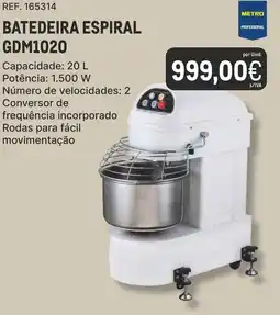 Makro Batedeira espiral metro professional promoção