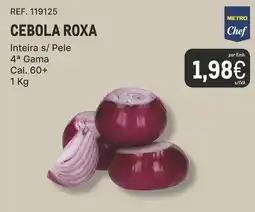 Makro cebola roxa metro chef promoção