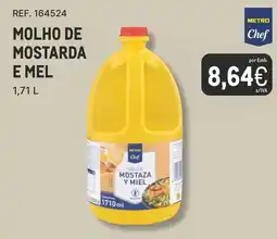 Makro molho de mostarda e mel metro chef promoção
