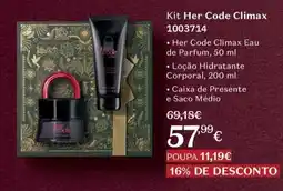 O Boticário Kit Her Code Climax promoção