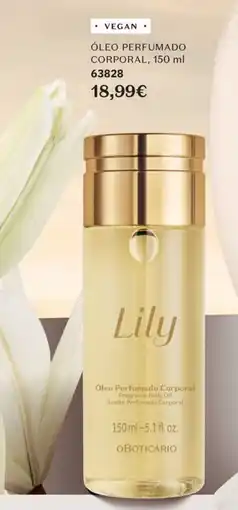 O Boticário Lily Óleo Perfumado Corporal promoção
