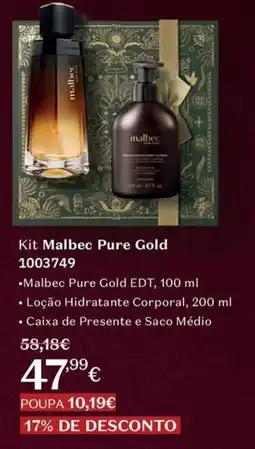 O Boticário Kit Malbec Pure Gold promoção