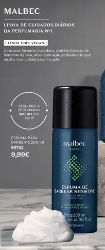 O Boticário malbec espuma de barbear sensitive promoção