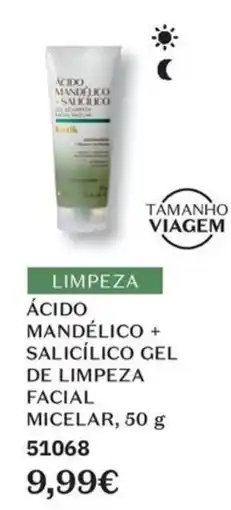 O Boticário Ácido mandélico + salicílico gel de limpeza facial micelar promoção