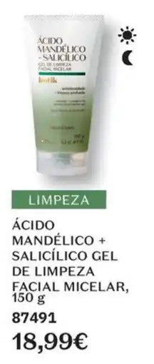 O Boticário botik ácido mandélico + salicílico gel de limpeza facial micelar promoção