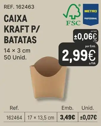 Caixa kraft p/ batatas