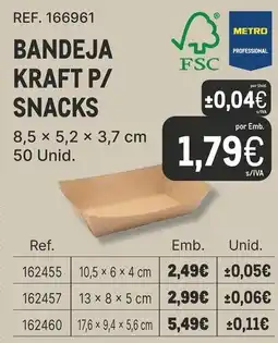 Makro Bandeja kraft p/ snacks promoção