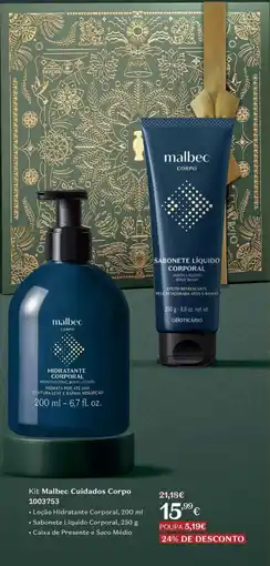 O Boticário Kit Malbec Cuidados Corpo 1003753 promoção