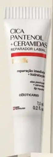 O Boticário Cica pantenol + ceramidas reparador labial promoção