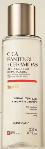O Boticário Cica pantenol + ceramidas água micelar facial reparadora promoção
