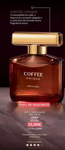 O Boticário Coffee man unique promoção