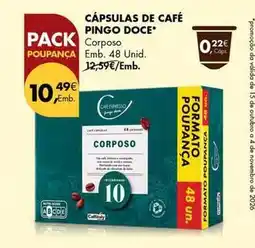 Pingo Doce Pingo doce - cápsulas de café promoção