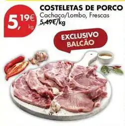 Pingo Doce Costeletas de porco promoção