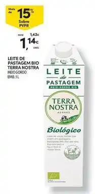 Continente Bom dia Terra nostra - leite de pastagem bio promoção
