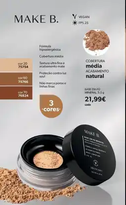 O Boticário Base em pó mineral promoção