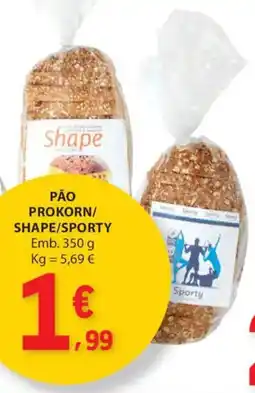 E.Leclerc pão prokorn/shape/sporty promoção