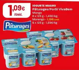 Intermarché Iogurte magro Pâturages/PorSi VivaBem Manga promoção